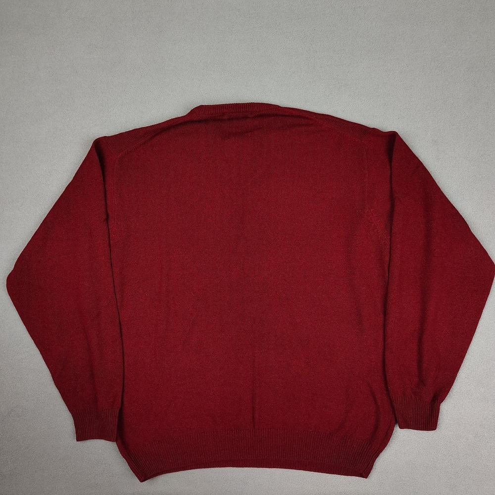 New Geoffrey Beene 100% Cashmere Sweater Men XL Red Wine Knit V Neck MSRP $150 - Picture 10 of 10
